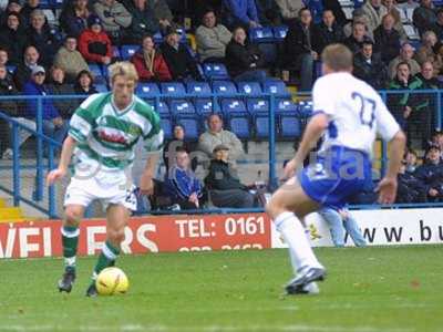 Lee Elam on the ball against Bury at Gigg Lane