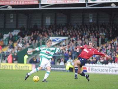 Lee Elam scores against Southend United at Huish Park on the 15th November 2003