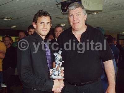 Nick Crittenden with his player of the season trophy 2001