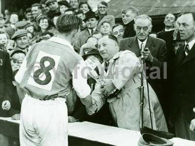 Alec Stock receives the Southern League Cup in 1949